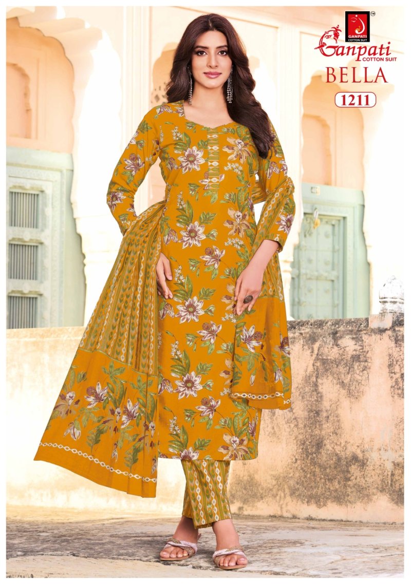 Bella Pant Vol 12 By Ganpati Printed Cotton Dress Material 